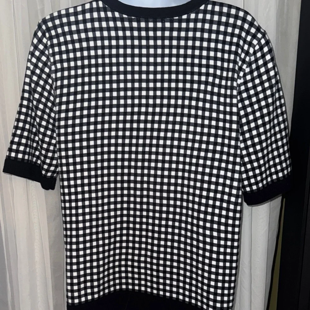 Christopher & Banks Black and White Checkered Cardigan